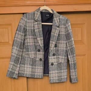 Beautiful Jones New York Women's Checkered Blazer - Black, Grey and White